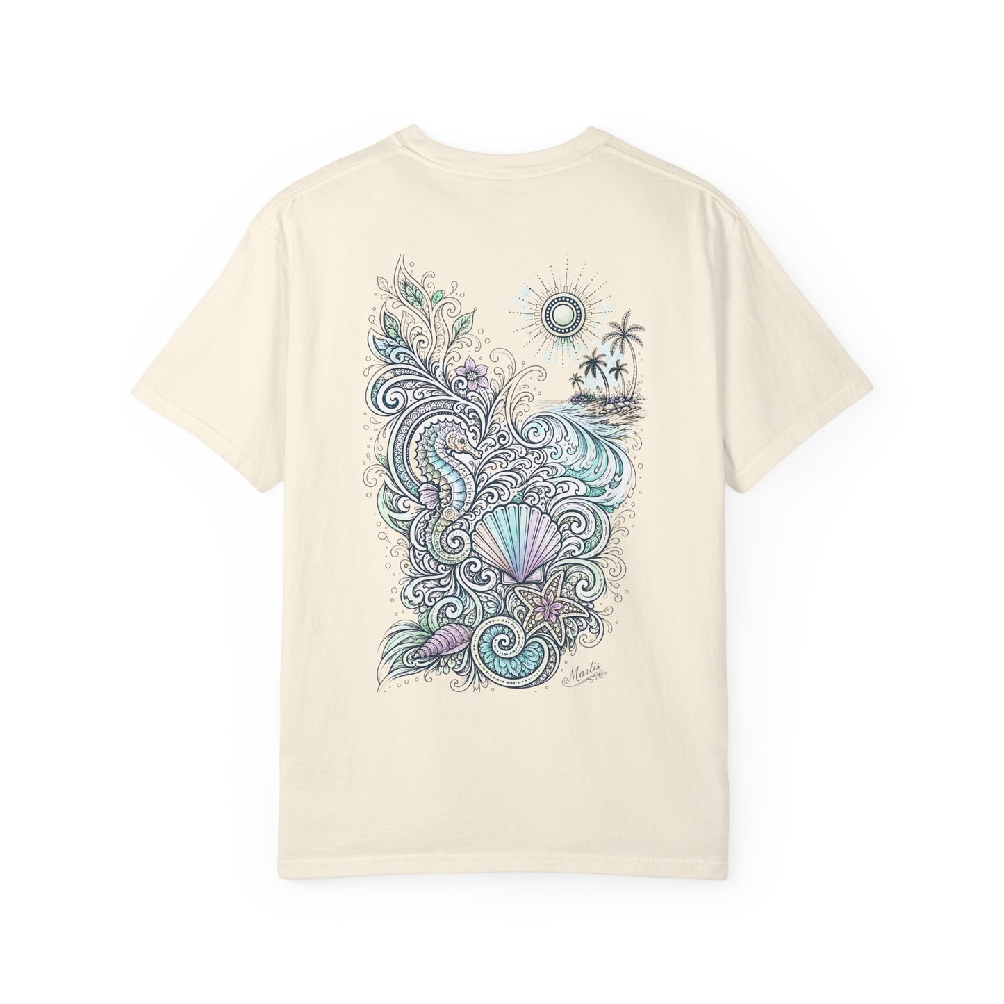 Seahorse Seashell Surf Graphic T-Shirt