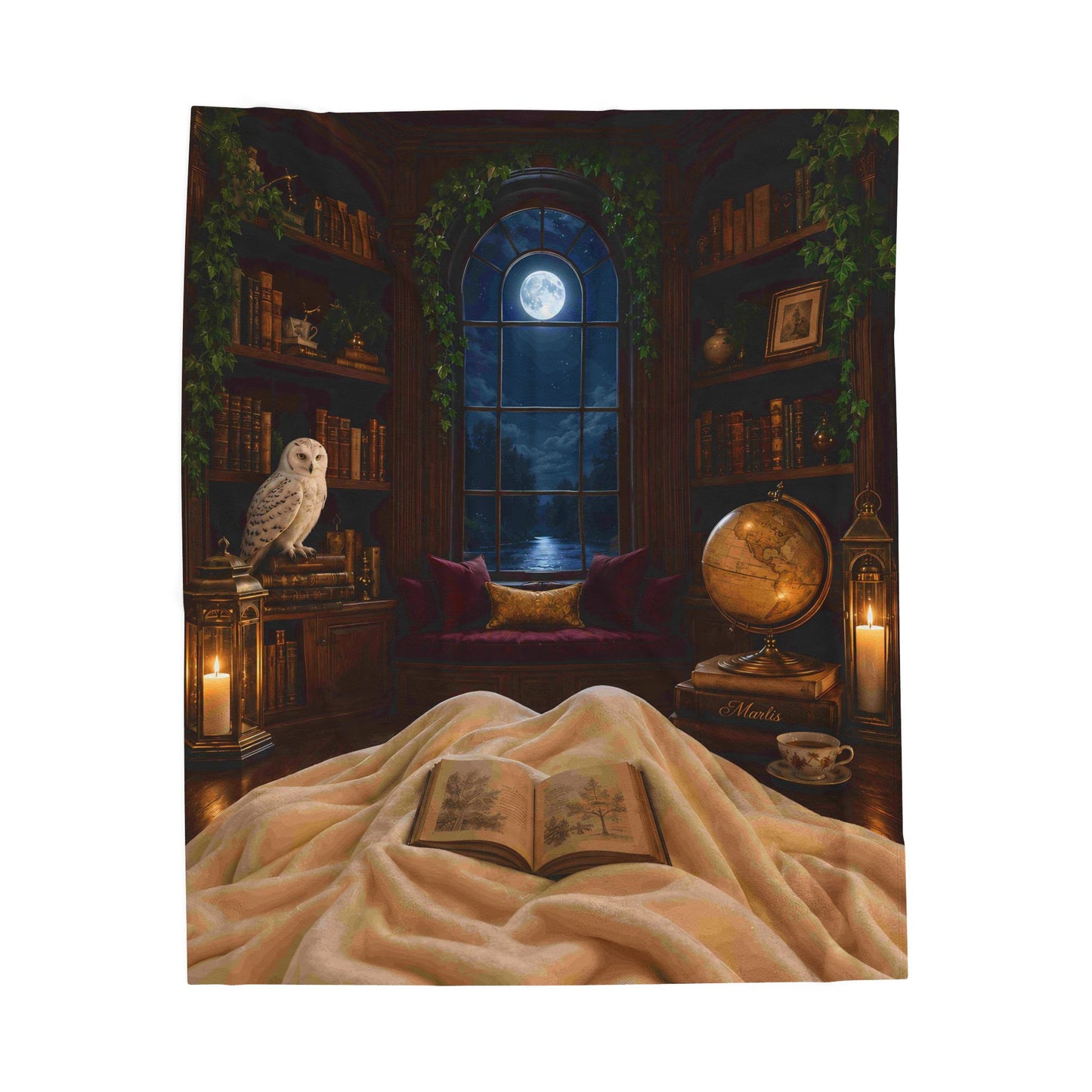 Moonlit Library Nest — Immersive Seek-and-Find Blanket