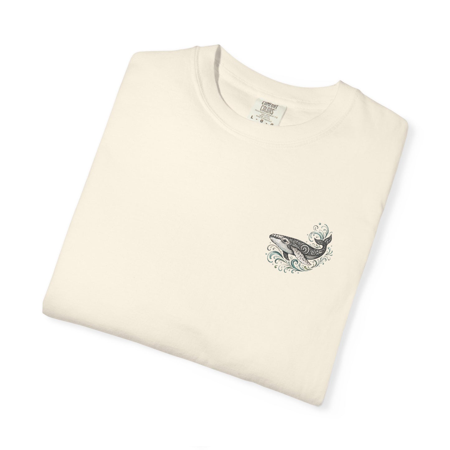 Ocean Whale Surf, Shell & Coastal Nature Back Graphic Tee