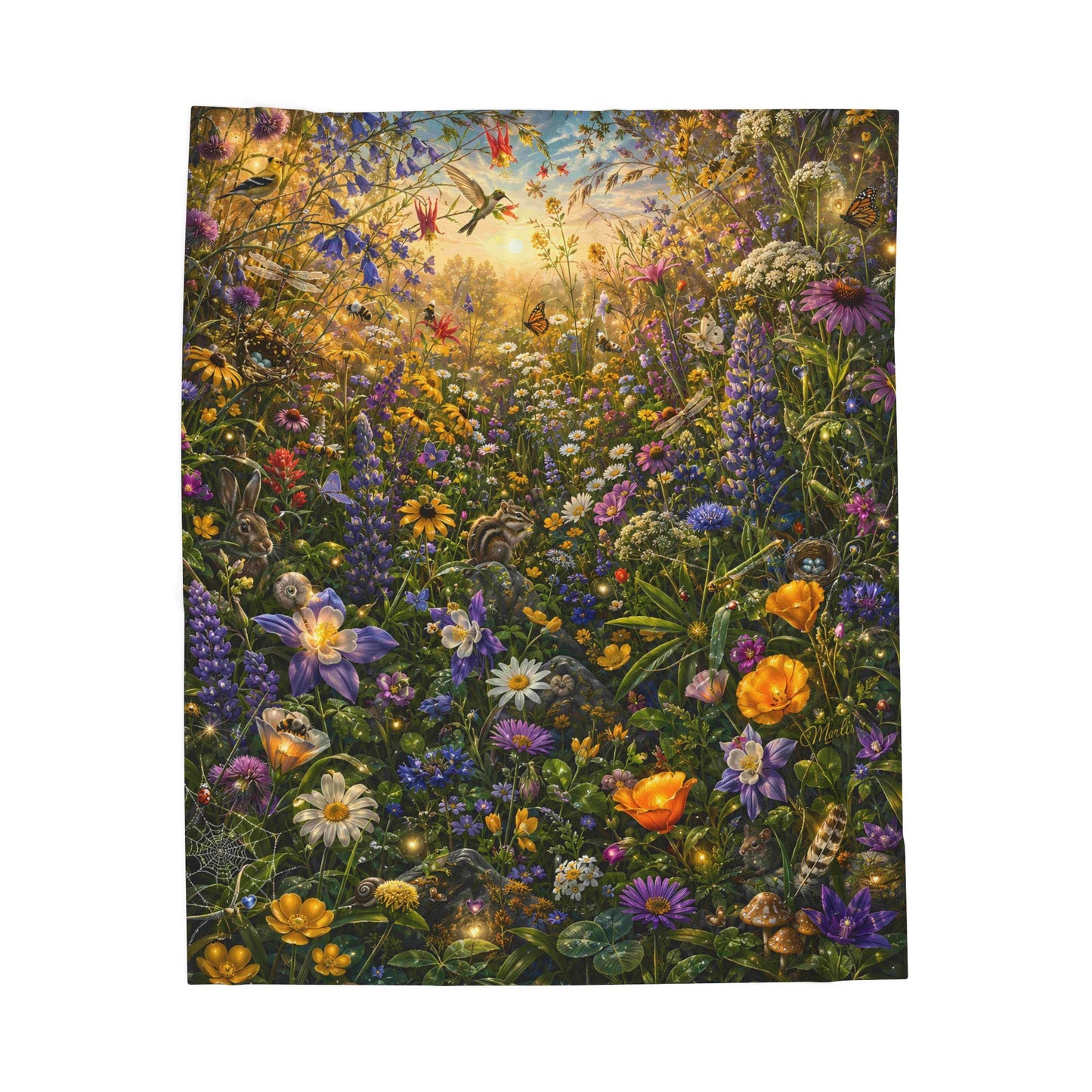 Wildflower Nest Immersive Seek-and-Find Blanket – "Wildflower Nest" Interactive Wearable Art Throw