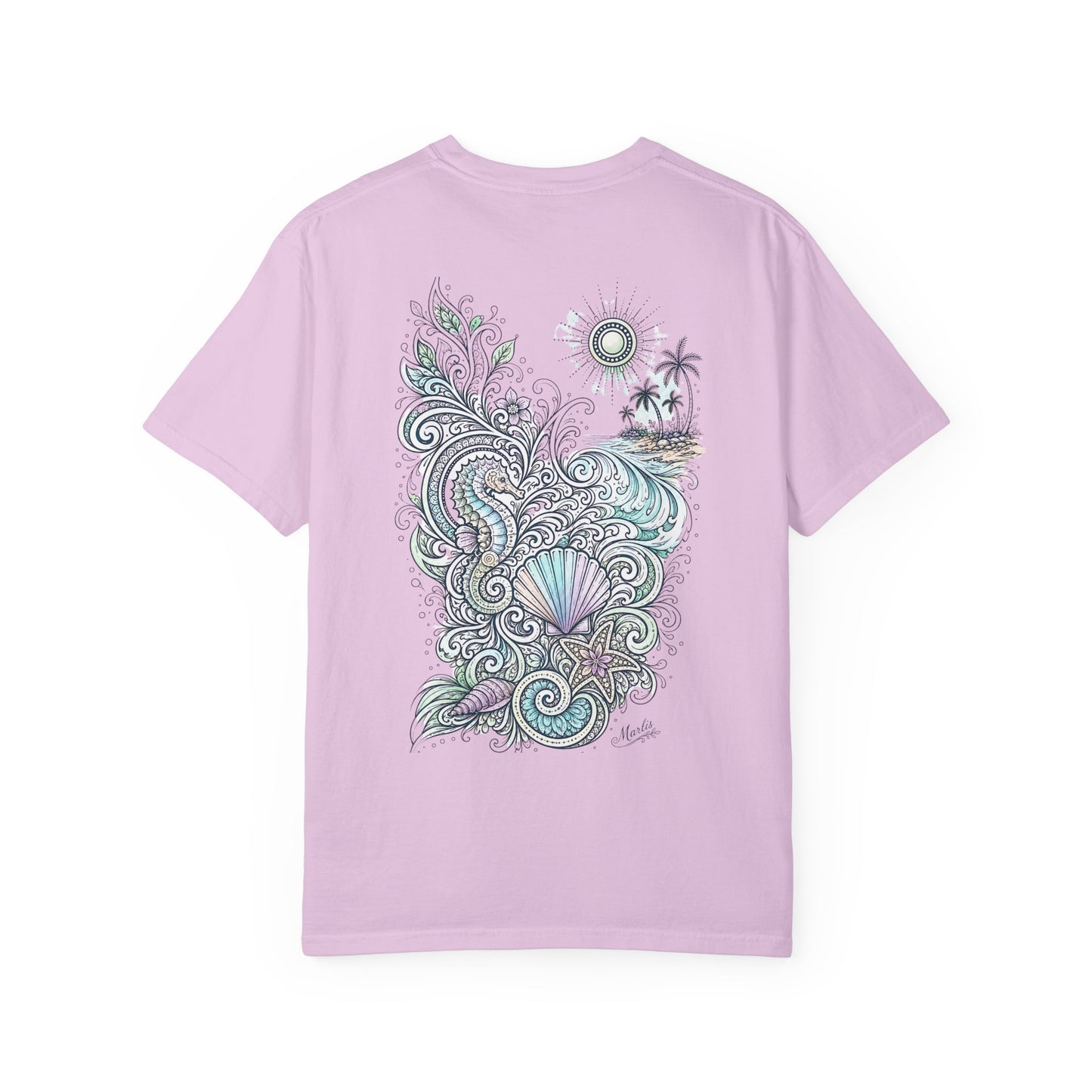 Seahorse Seashell Surf Graphic T-Shirt
