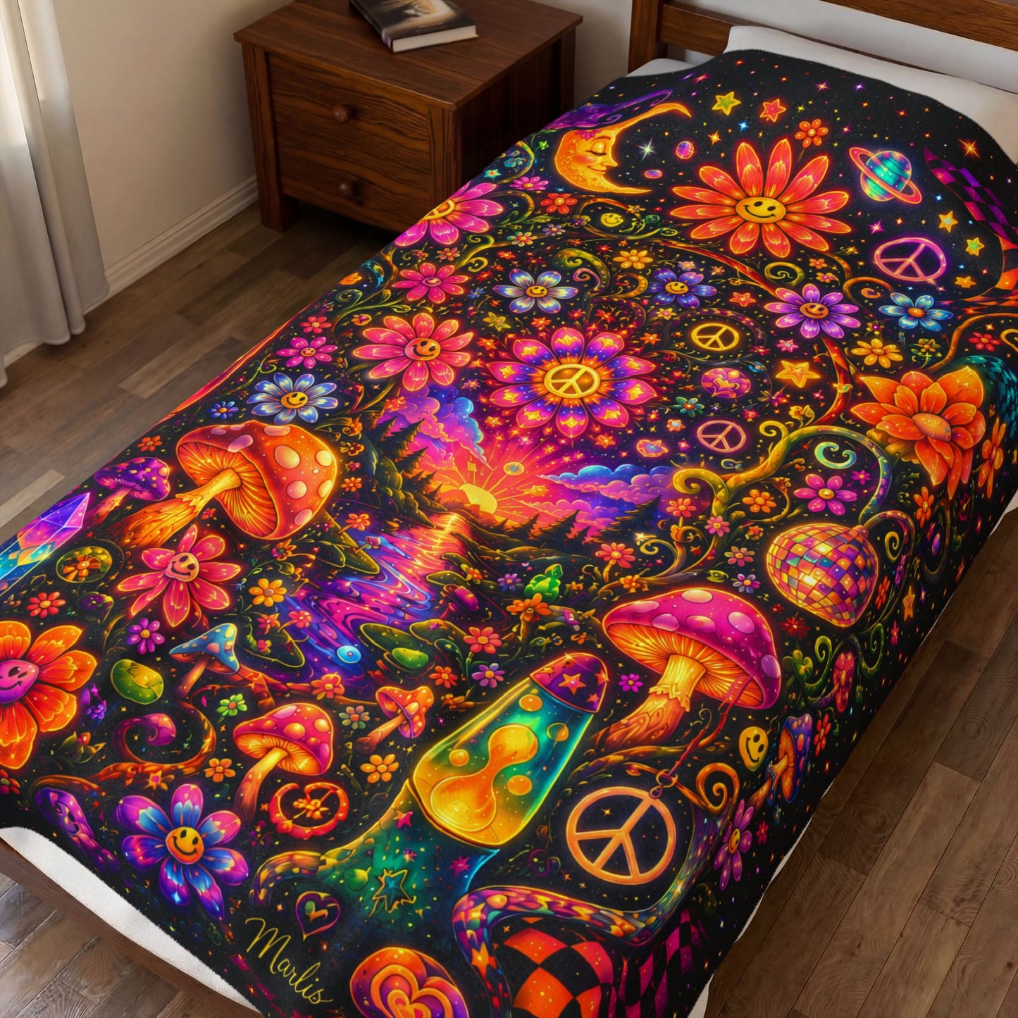 Groovy Glo Nest Velveteen Blanket