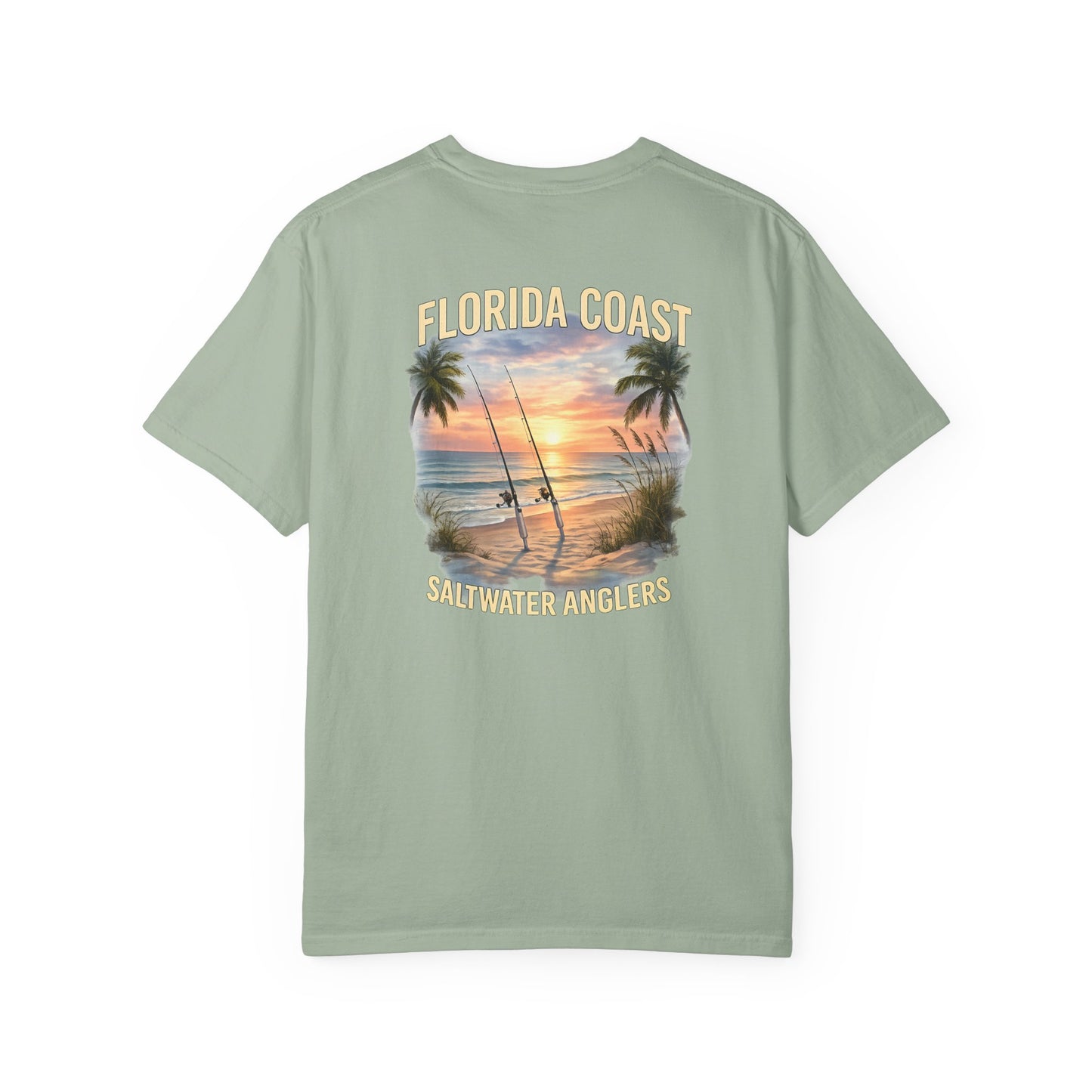 Florida Coast Saltwater Anglers T-Shirt — Vintage Sunset Beach Fishing Tee