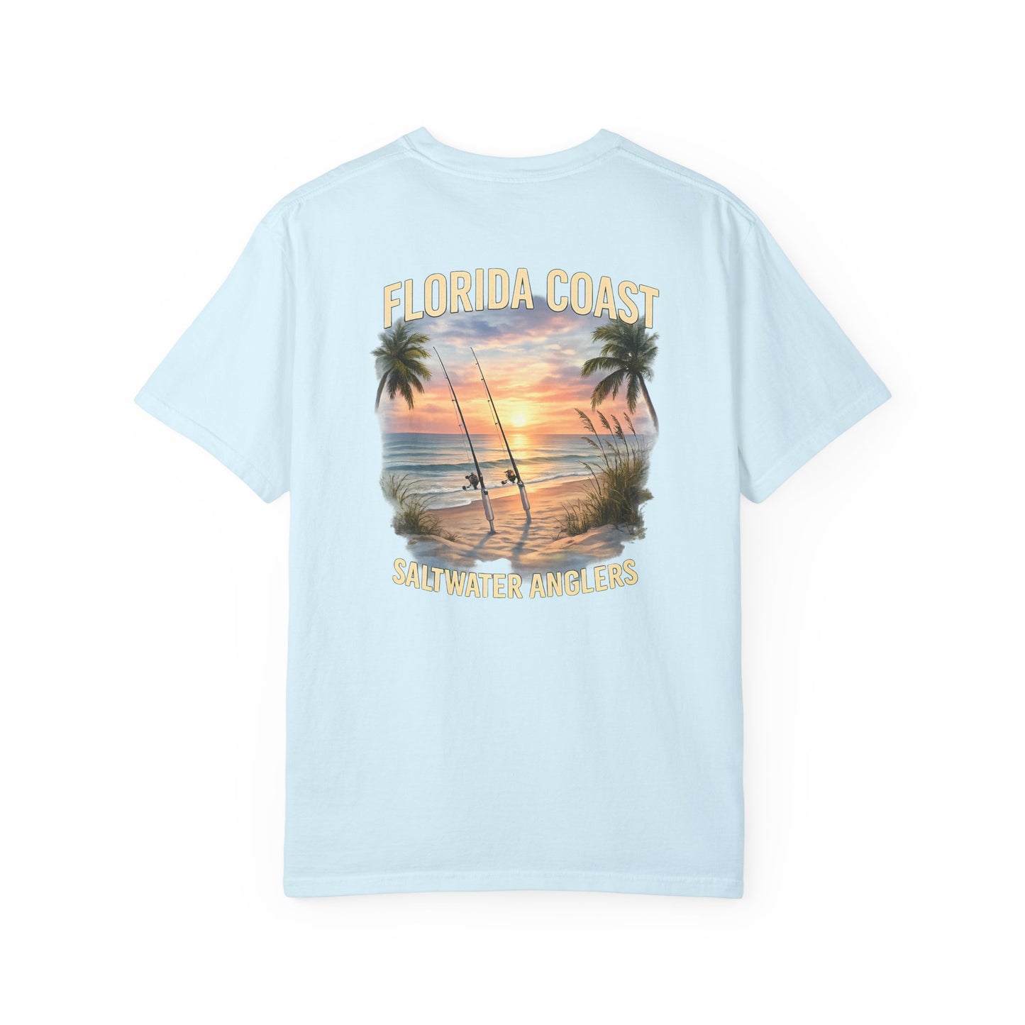 Florida Coast Saltwater Anglers T-Shirt — Vintage Sunset Beach Fishing Tee