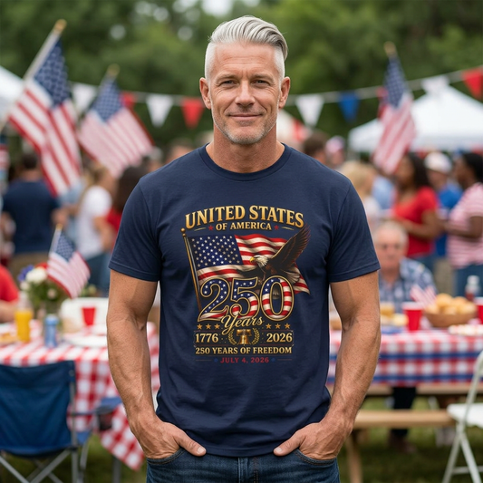 250 Years of Freedom 1776–2026 Patriotic T-Shirt