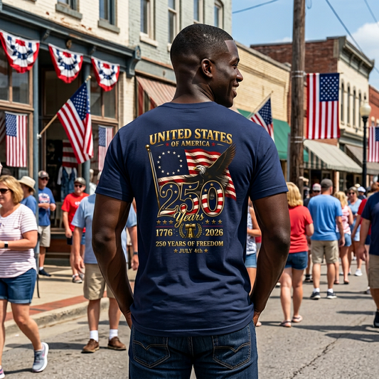 USA 250th Semiquincentennial T-Shirt · 250 Years of Freedom · 1776-2026