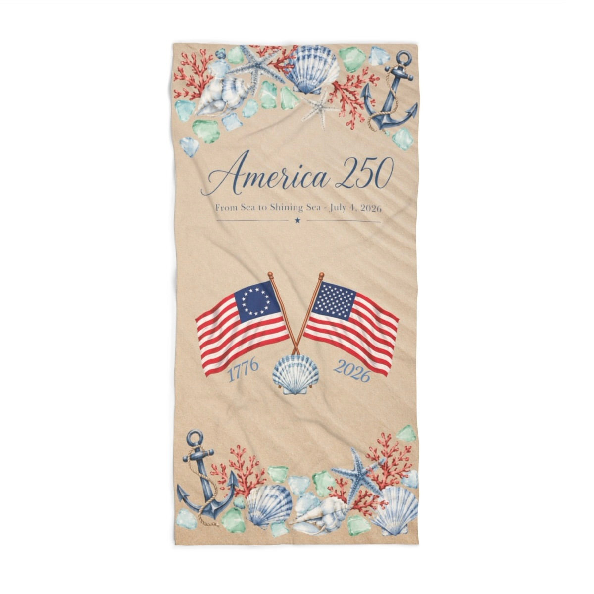 America 250 Coastal Sand Beach Towel