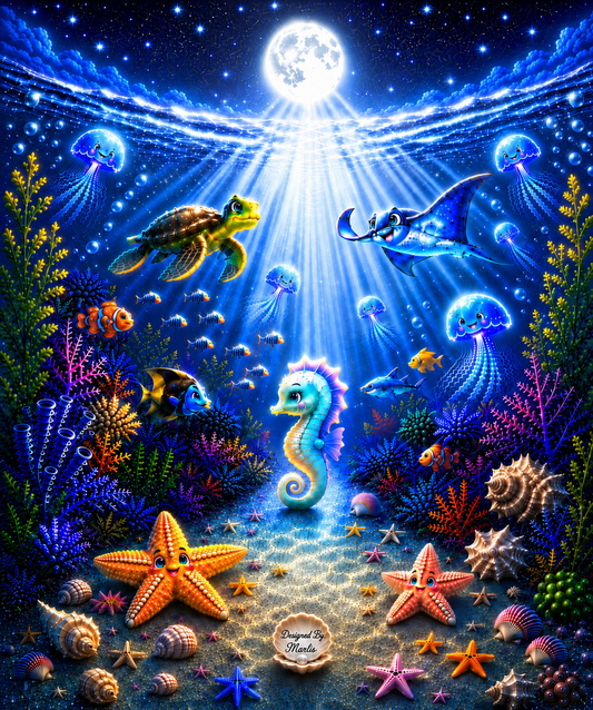 Ocean Friends Glo Immersive Seek-and-Find Blanket – "Adventue Nest" Interactive Wearable Art Throw