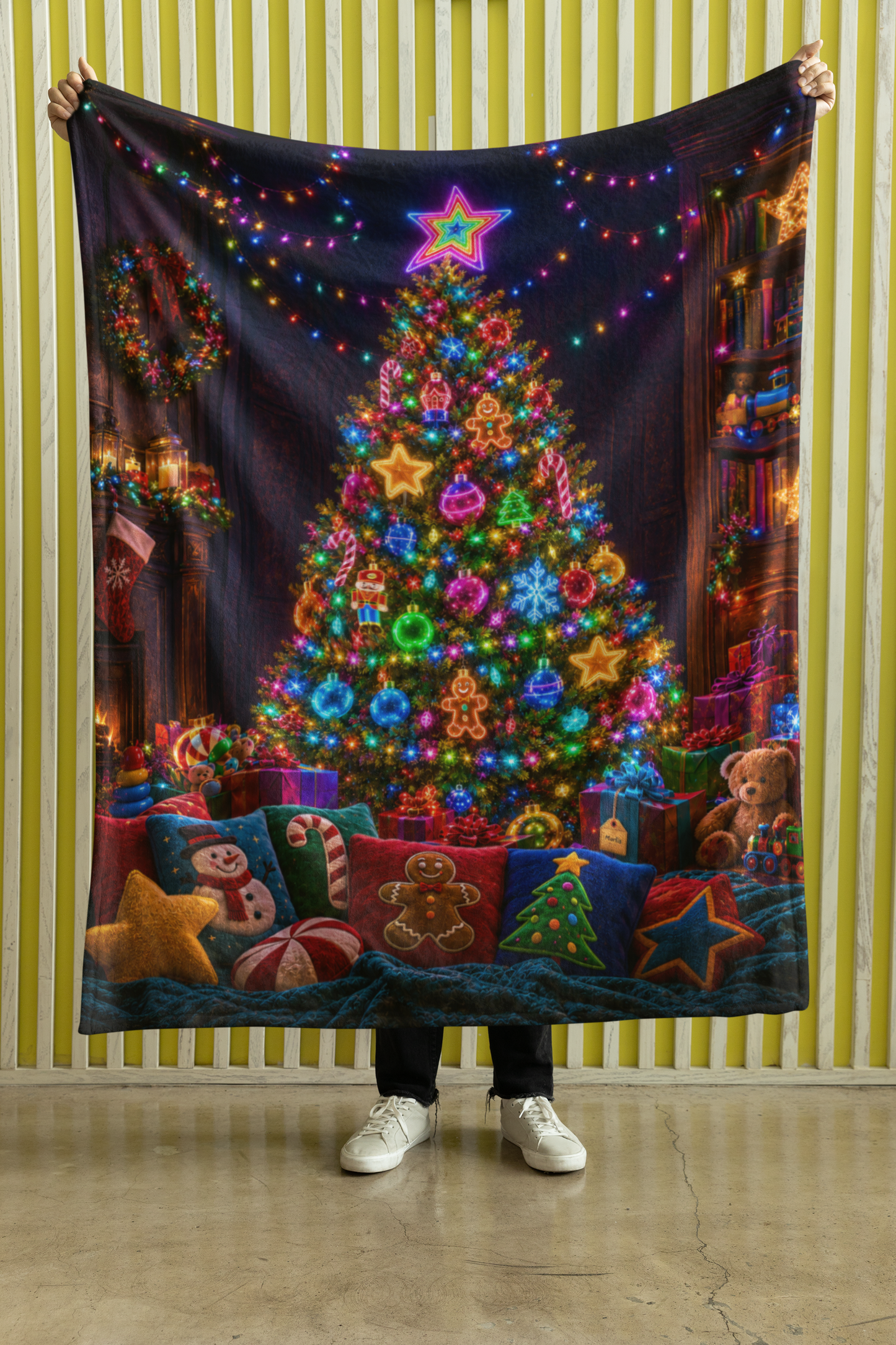 Neon Christmas Magic Glo Nest™ — Immersive Seek-and-Find Blanket