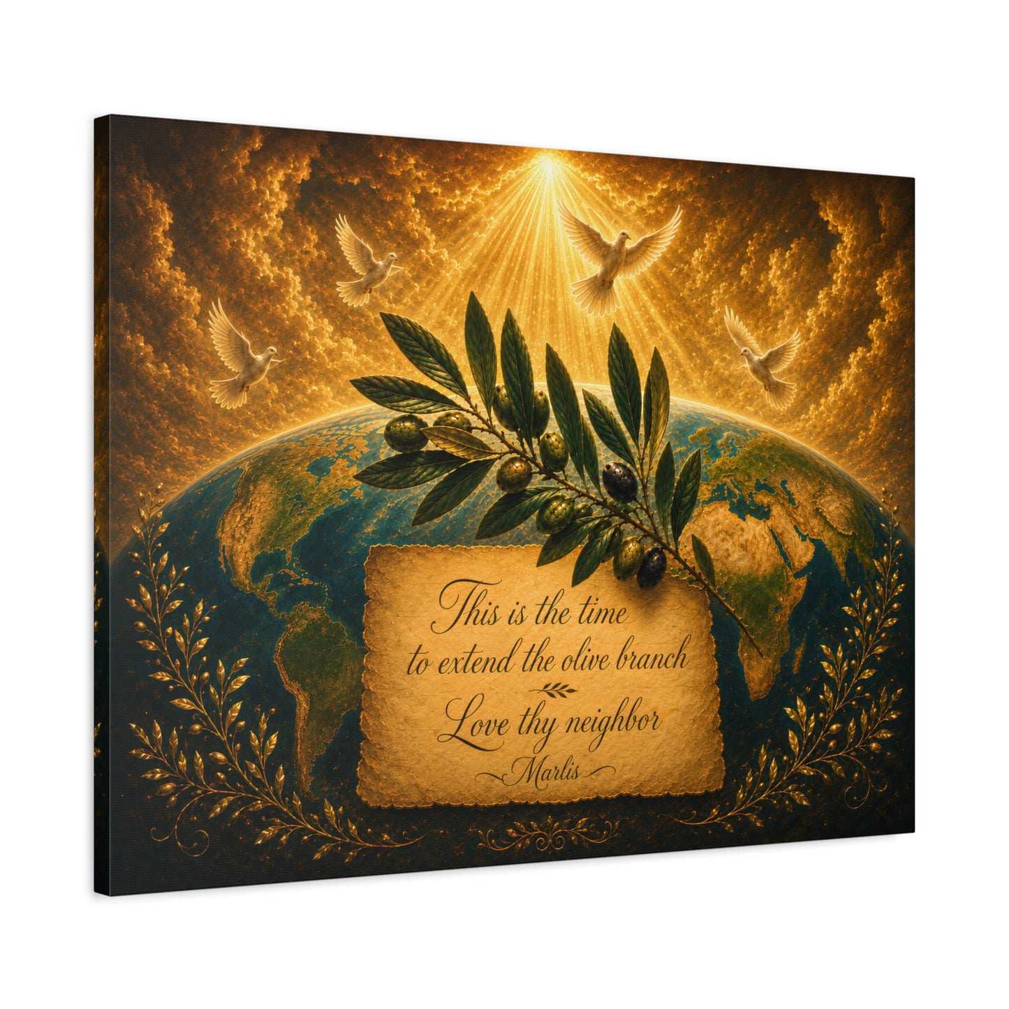 This Is the Time to Extend the Olive Branch Canvas Wall Art