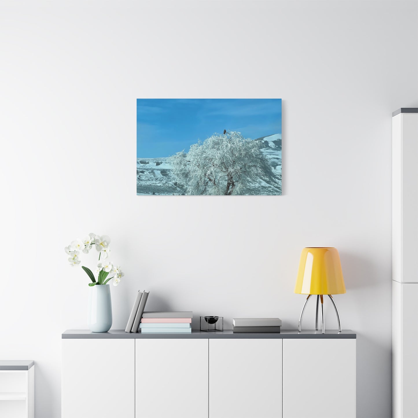 Frosted Tree Winter Landscape Matte Canvas