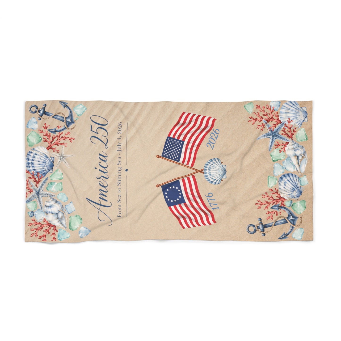 America 250 Coastal Sand Beach Towel