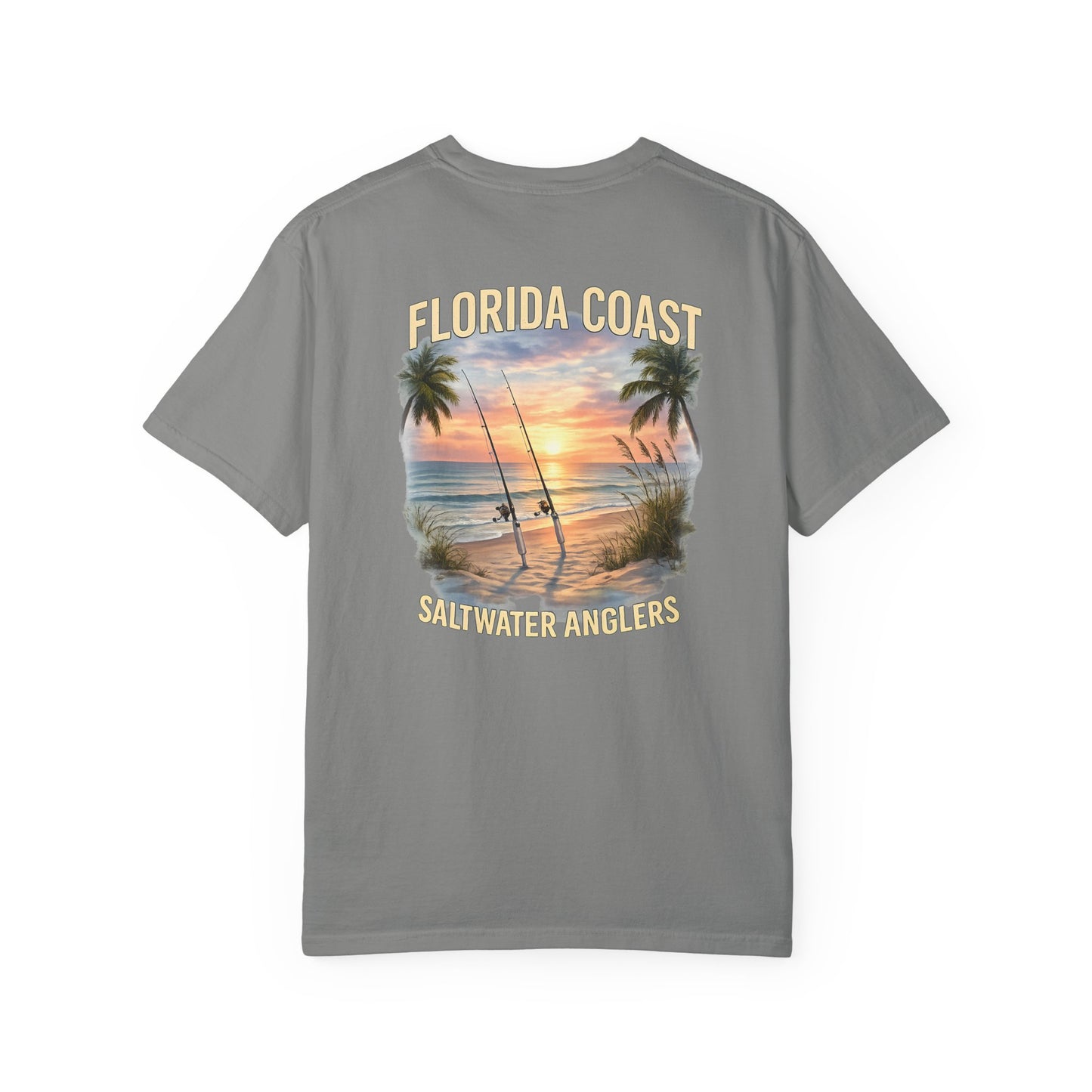 Florida Coast Saltwater Anglers T-Shirt — Vintage Sunset Beach Fishing Tee