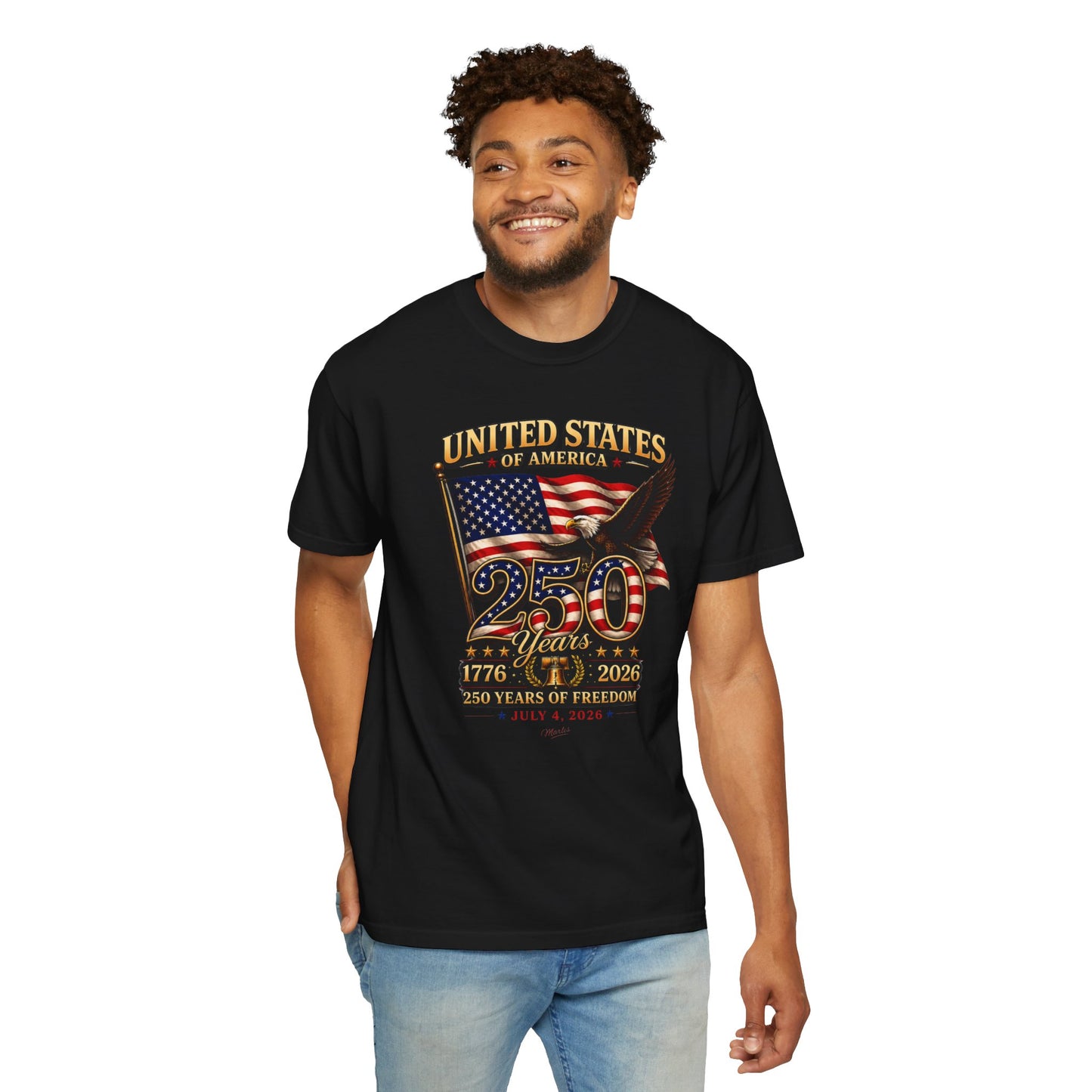 America 250 Freedom Eagle T-Shirt | Comfort Colors® 1717 Patriotic Graphic Tee | USA 1776-2026