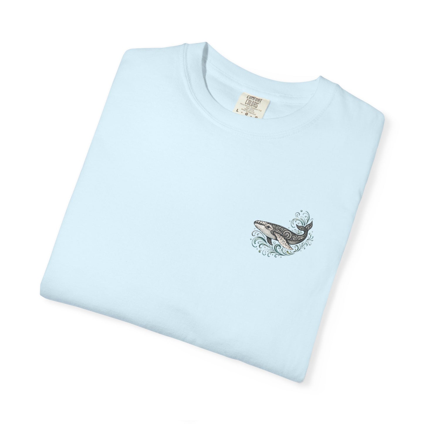Ocean Whale Surf, Shell & Coastal Nature Back Graphic Tee