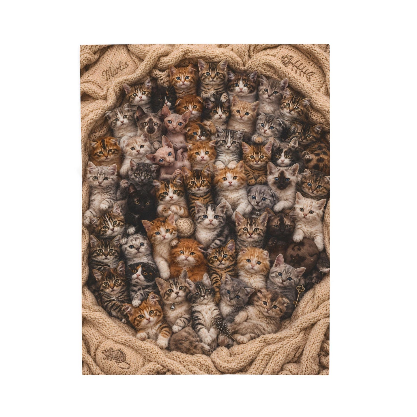 Kitten Nest Velveteen Plush Blanket