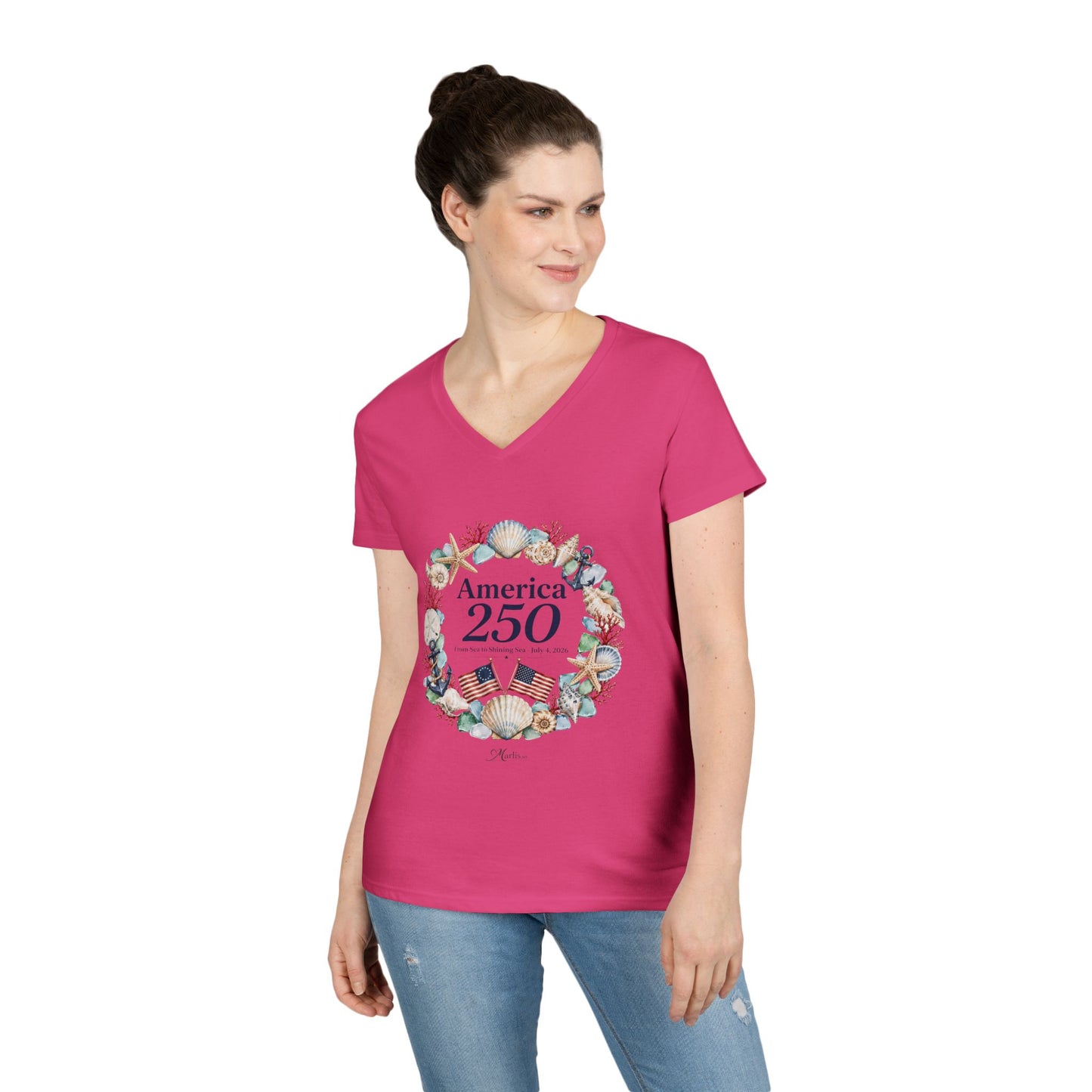 Women's America 250 · V-Neck Shirt · Nautical · Semiquincentennial Tee