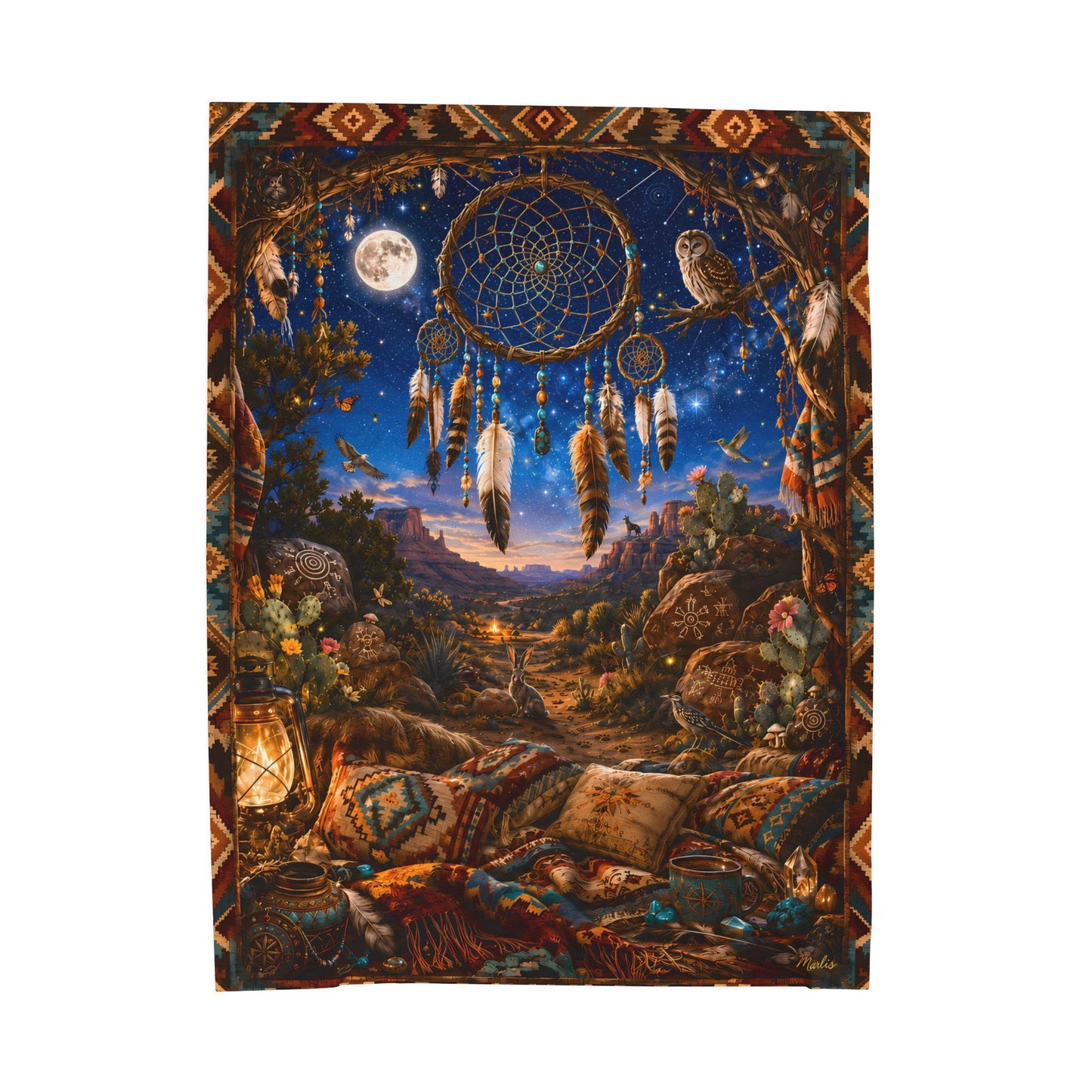 Dreamcatcher Nest Immersive Seek-and-Find Blanket – "Dream Nest" Interactive Wearable Art Throw