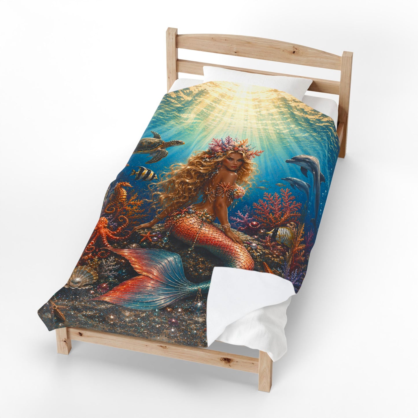 Coral Queen Velveteen Plush Blanket