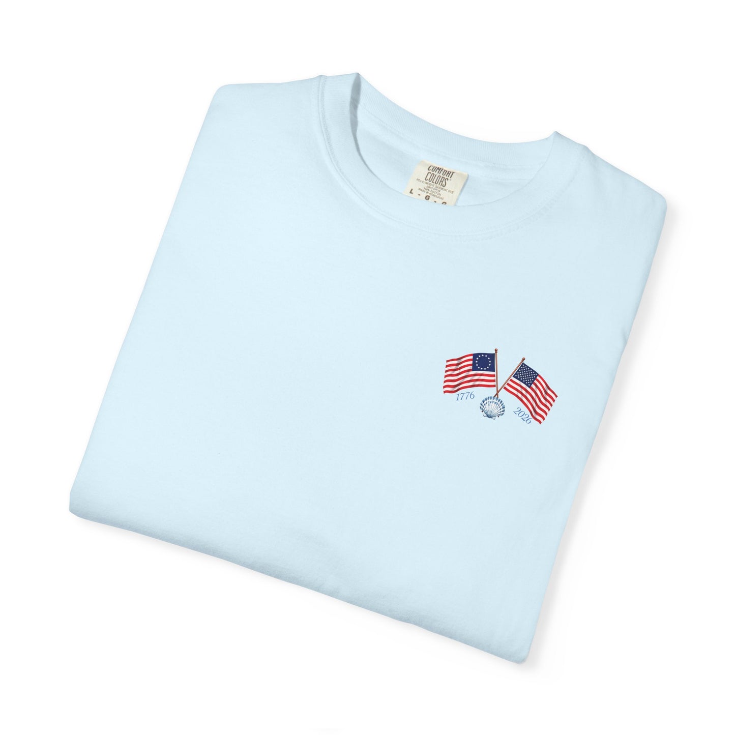 America the Beautiful T-Shirt | Comfort Colors® 1717 Patriotic Back & Chest Design Graphic Tee | USA 1776-2026