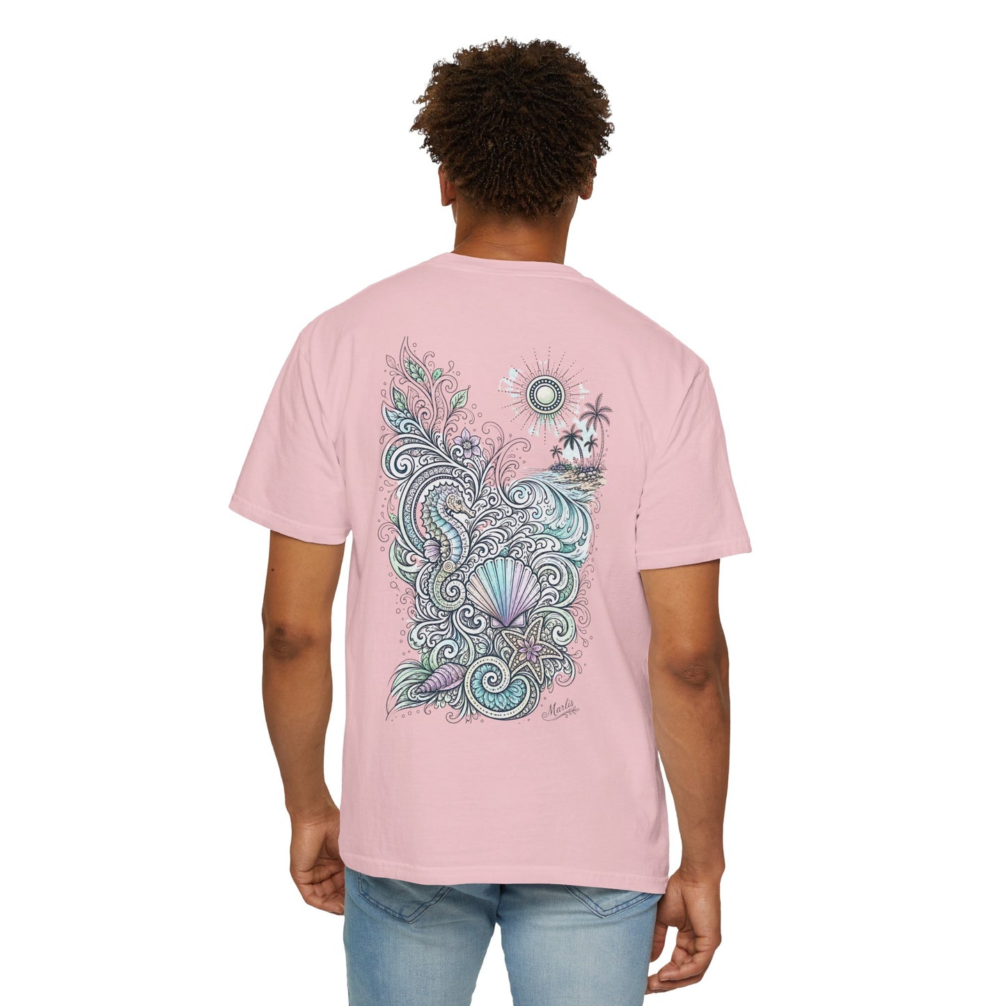 Seahorse Seashell Surf Graphic T-Shirt