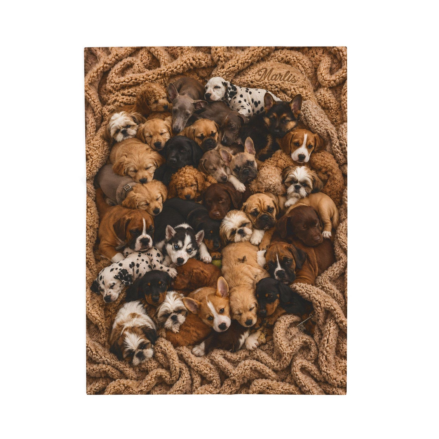 Puppy Nest Velveteen Plush Blanket — Cozy Puppy Pile Throw for Dog Lovers