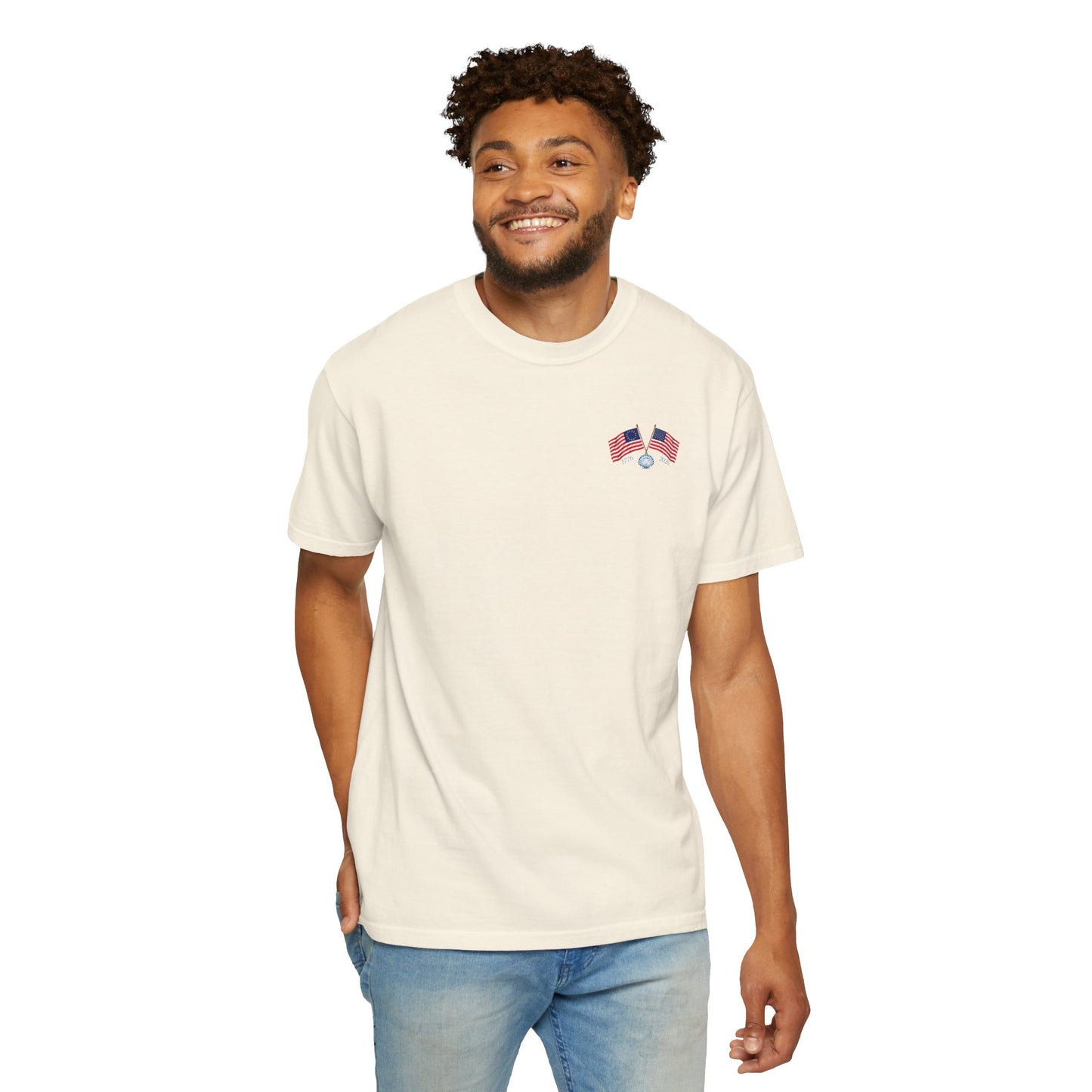 America the Beautiful T-Shirt | Comfort Colors® 1717 Patriotic Back & Chest Design Graphic Tee | USA 1776-2026