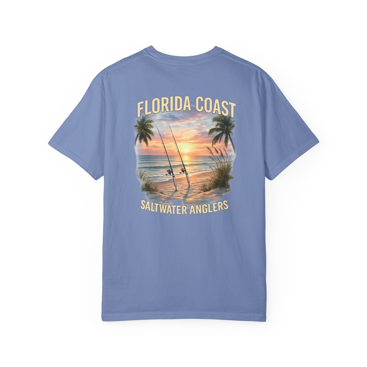Florida Coast Saltwater Anglers T-Shirt — Vintage Sunset Beach Fishing Tee