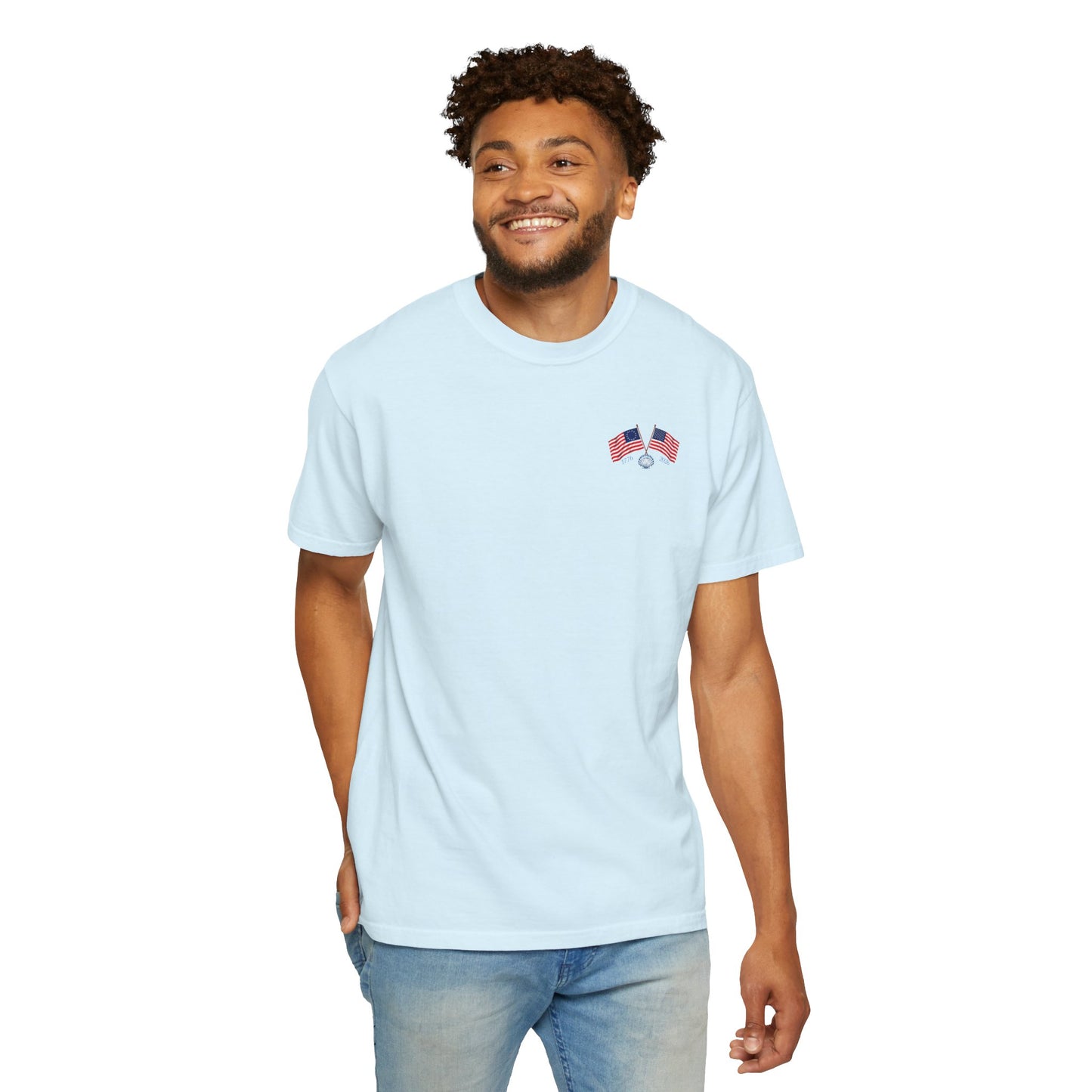 America the Beautiful T-Shirt | Comfort Colors® 1717 Patriotic Back & Chest Design Graphic Tee | USA 1776-2026