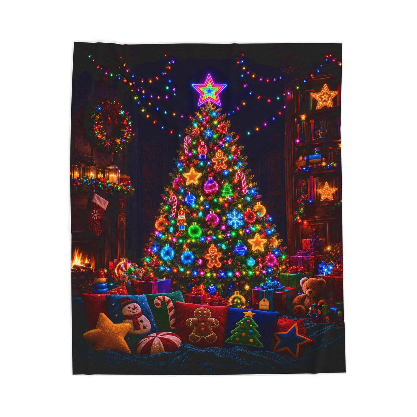 Neon Christmas Magic Glo Nest™ — Immersive Seek-and-Find Blanket