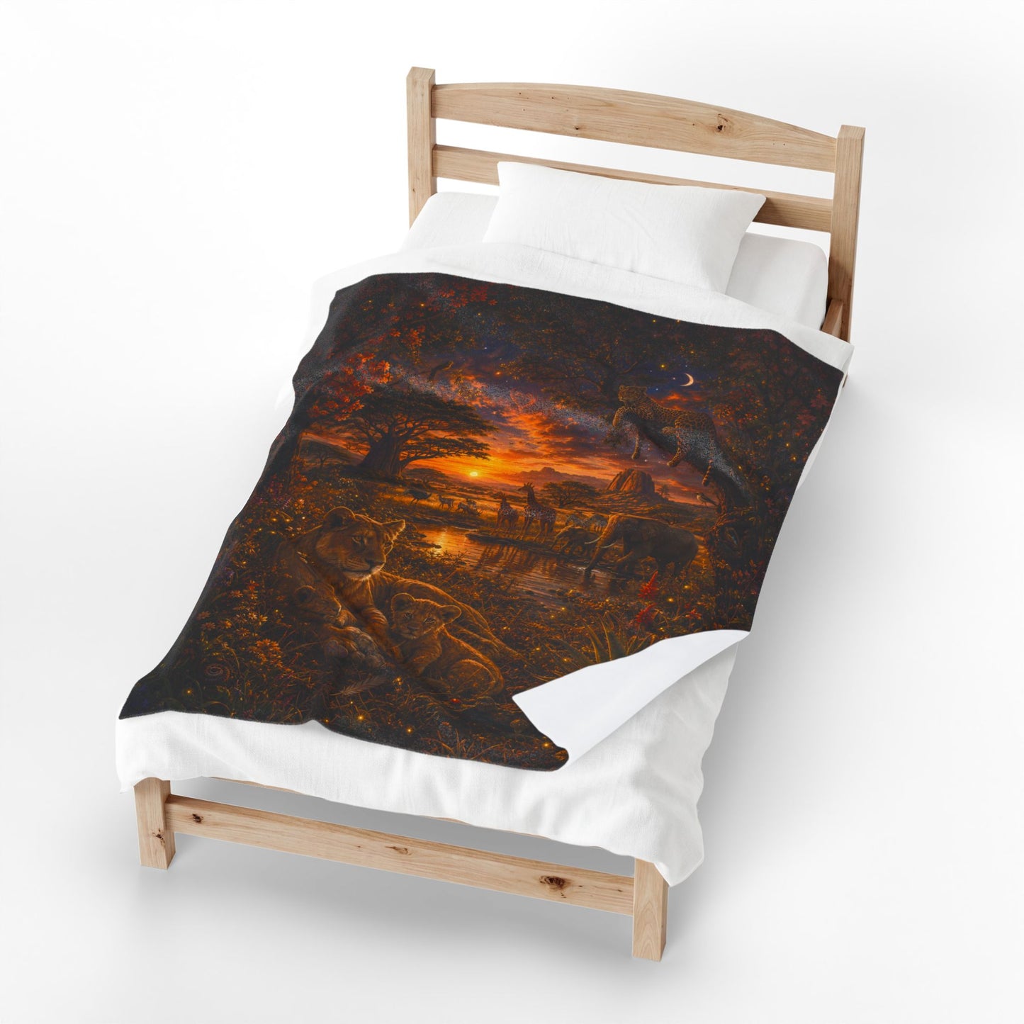 Safari Sunset Nest Velveteen Blanket