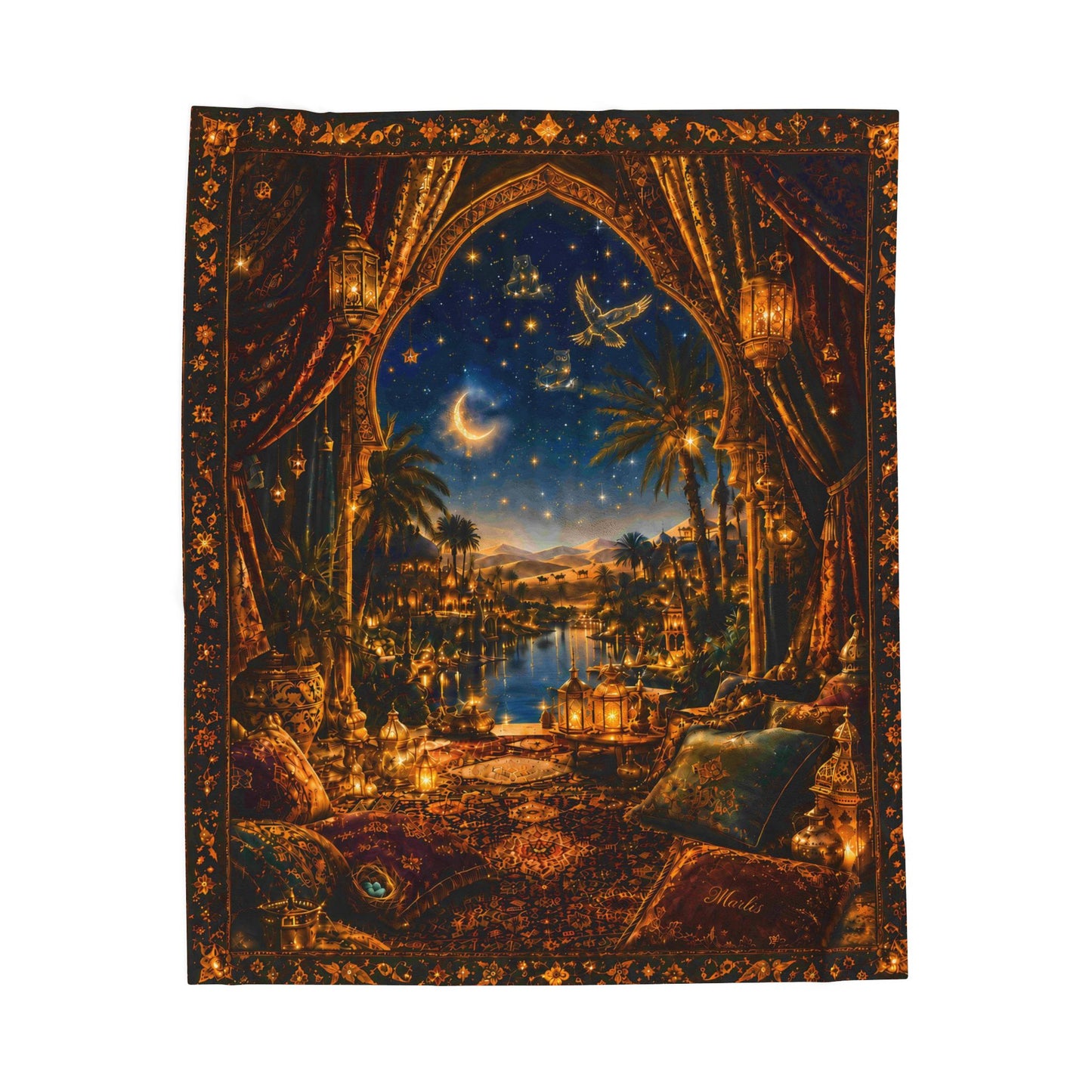 Mystic Night Nest Immersive Seek-and-Find Blanket – "Mystic Night Nest" Interactive Wearable Art Throw