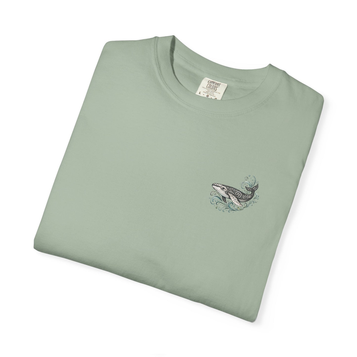 Ocean Whale Surf, Shell & Coastal Nature Back Graphic Tee
