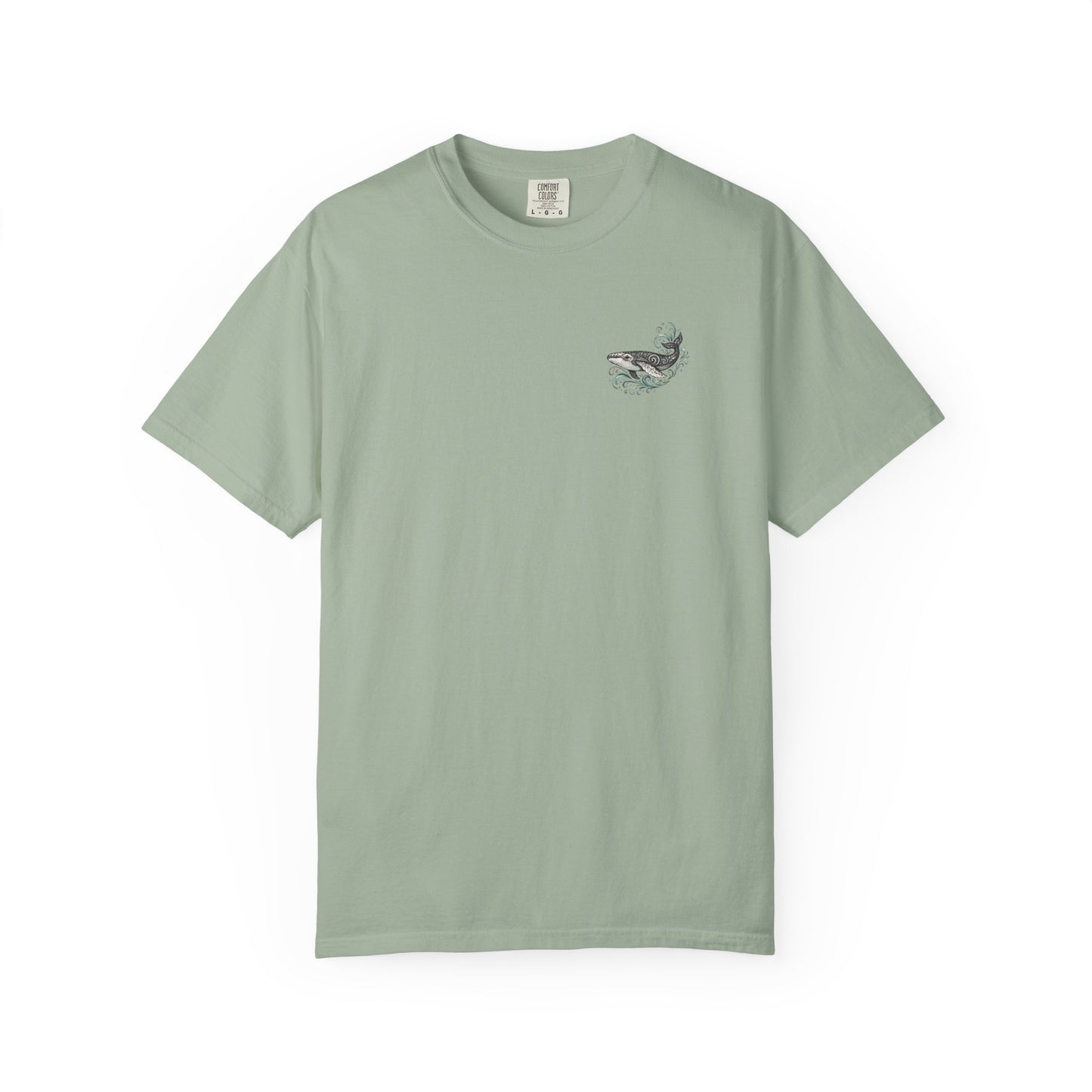Ocean Whale Surf, Shell & Coastal Nature Back Graphic Tee