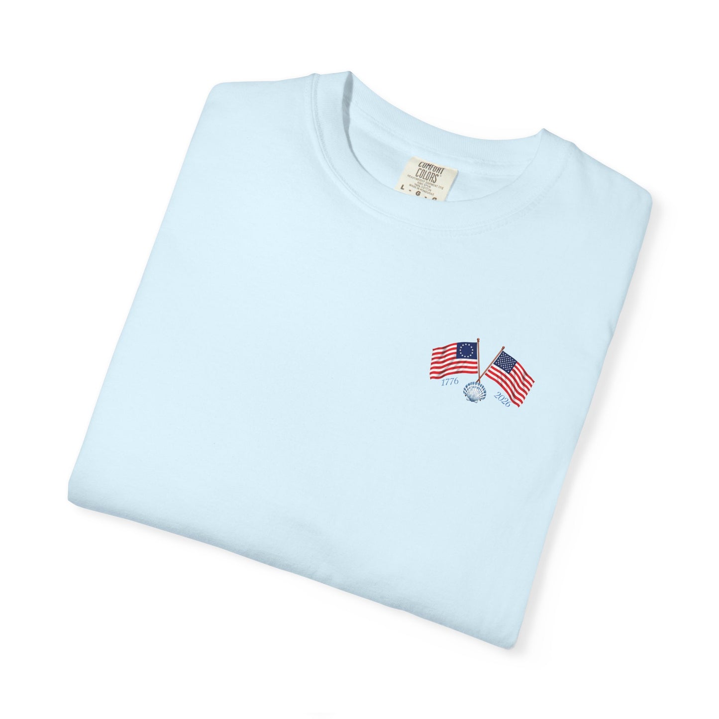 America the Beautiful T-Shirt | Comfort Colors® 1717 Patriotic Back & Chest Design Graphic Tee | USA 1776-2026