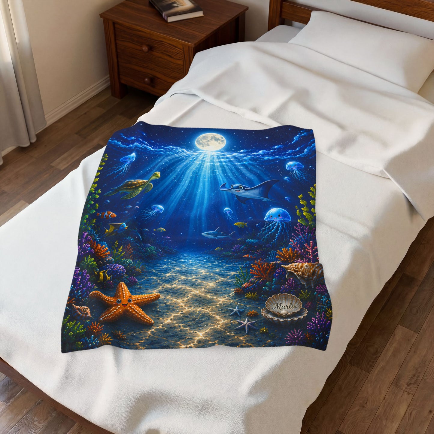 Ocean Friend Velveteen Blanket