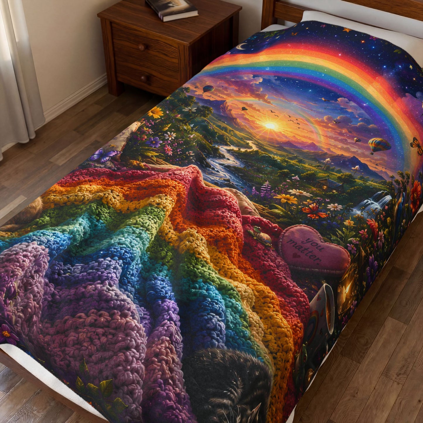 Rainbow Nest Immersive Seek-and-Find Blanket – "Rainbow Nest" Interactive Wearable Art Throw