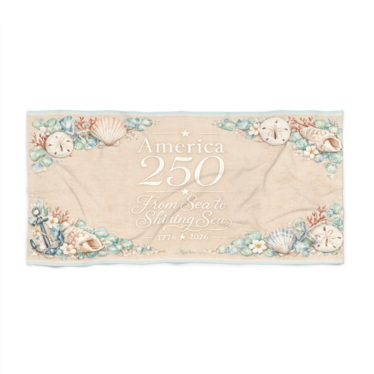 America 250 Nautical Beach Towel – From Sea to Shining Sea 1776–2026