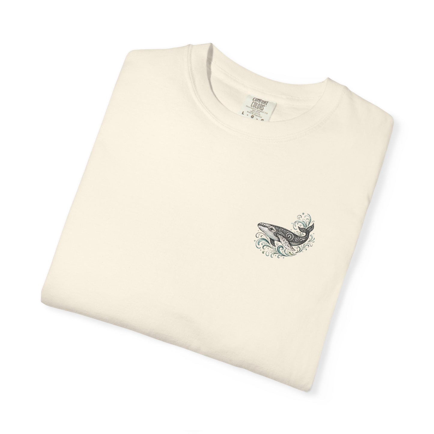 Ocean Whale Surf, Shell & Coastal Nature Back Graphic Tee