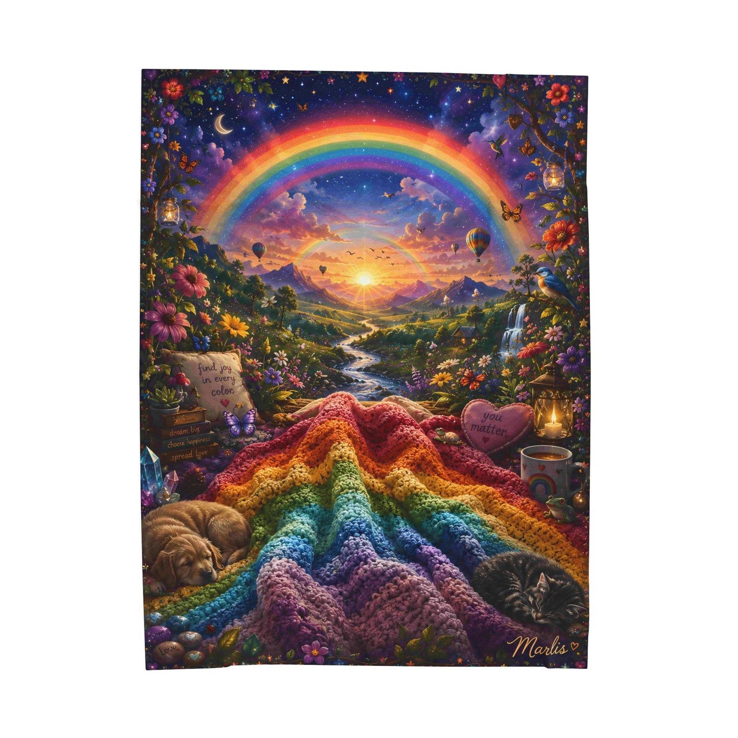 Rainbow Nest Immersive Seek-and-Find Blanket – "Rainbow Nest" Interactive Wearable Art Throw