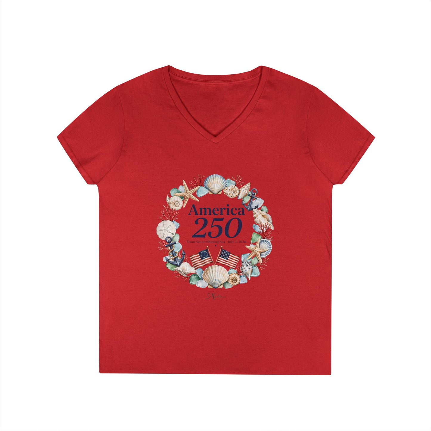 Women's America 250 · V-Neck Shirt · Nautical · Semiquincentennial Tee