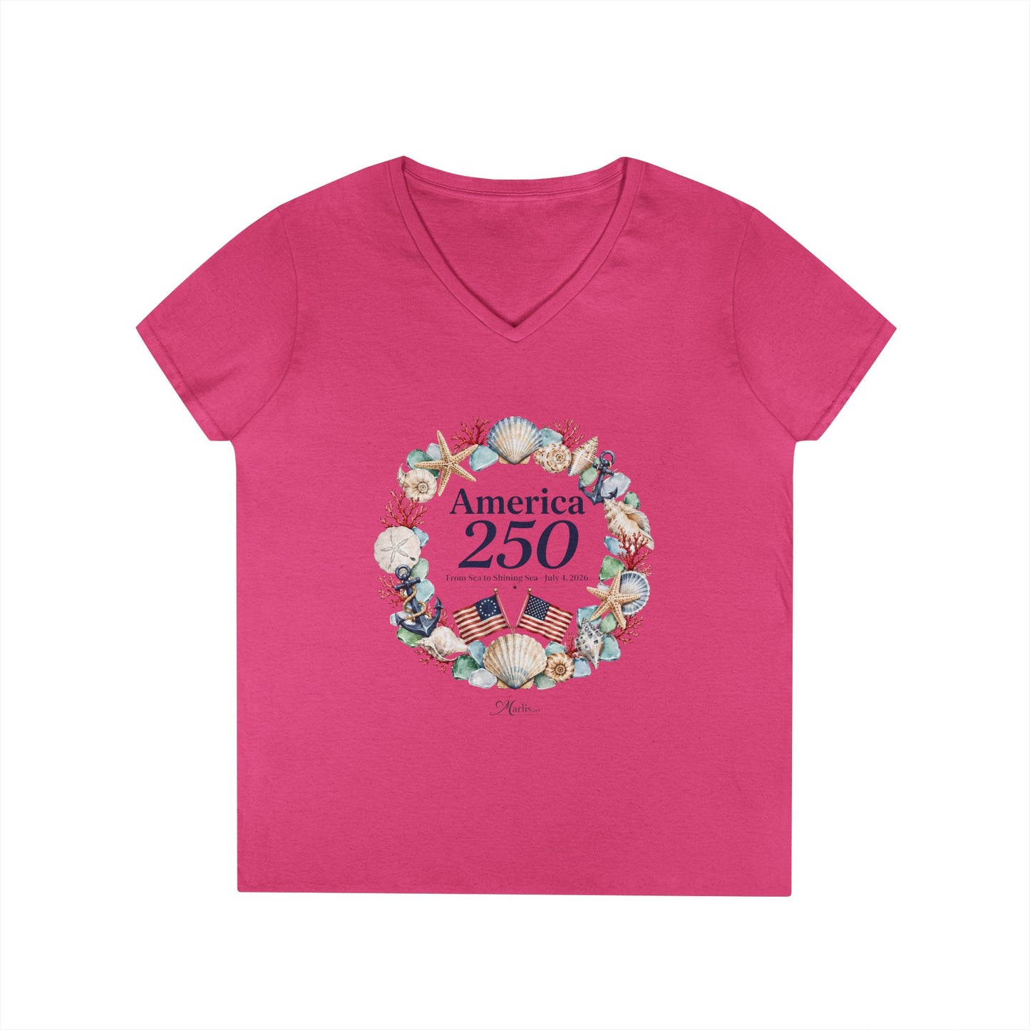 Women's America 250 · V-Neck Shirt · Nautical · Semiquincentennial Tee