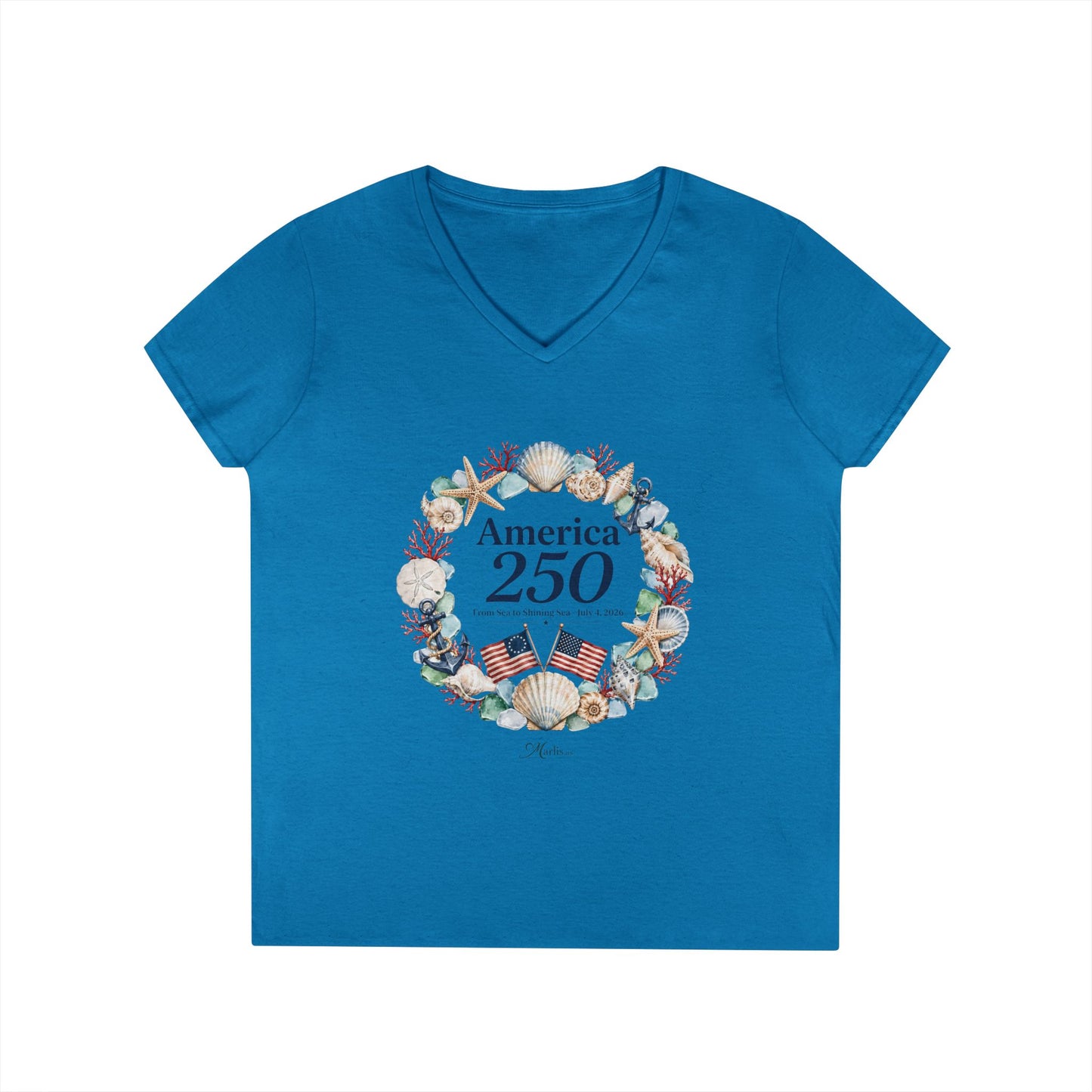 Women's America 250 · V-Neck Shirt · Nautical · Semiquincentennial Tee