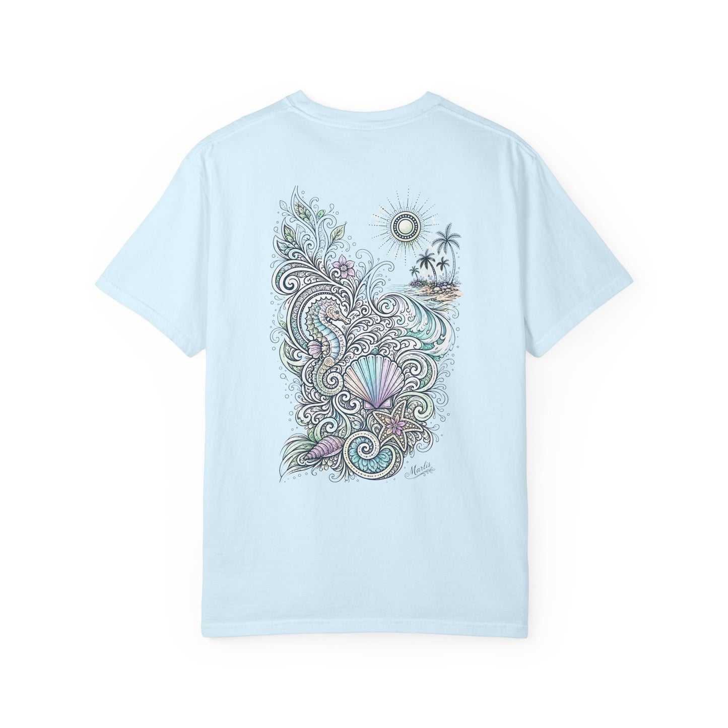 Seahorse Seashell Surf Graphic Tee