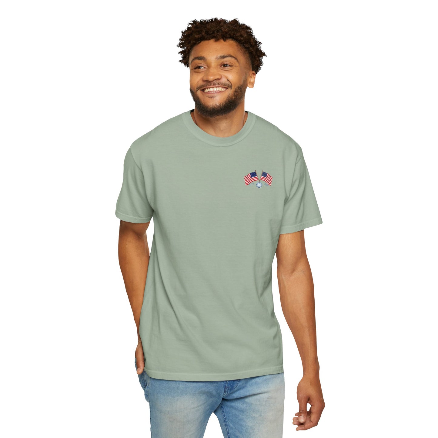 America the Beautiful T-Shirt | Comfort Colors® 1717 Patriotic Back & Chest Design Graphic Tee | USA 1776-2026