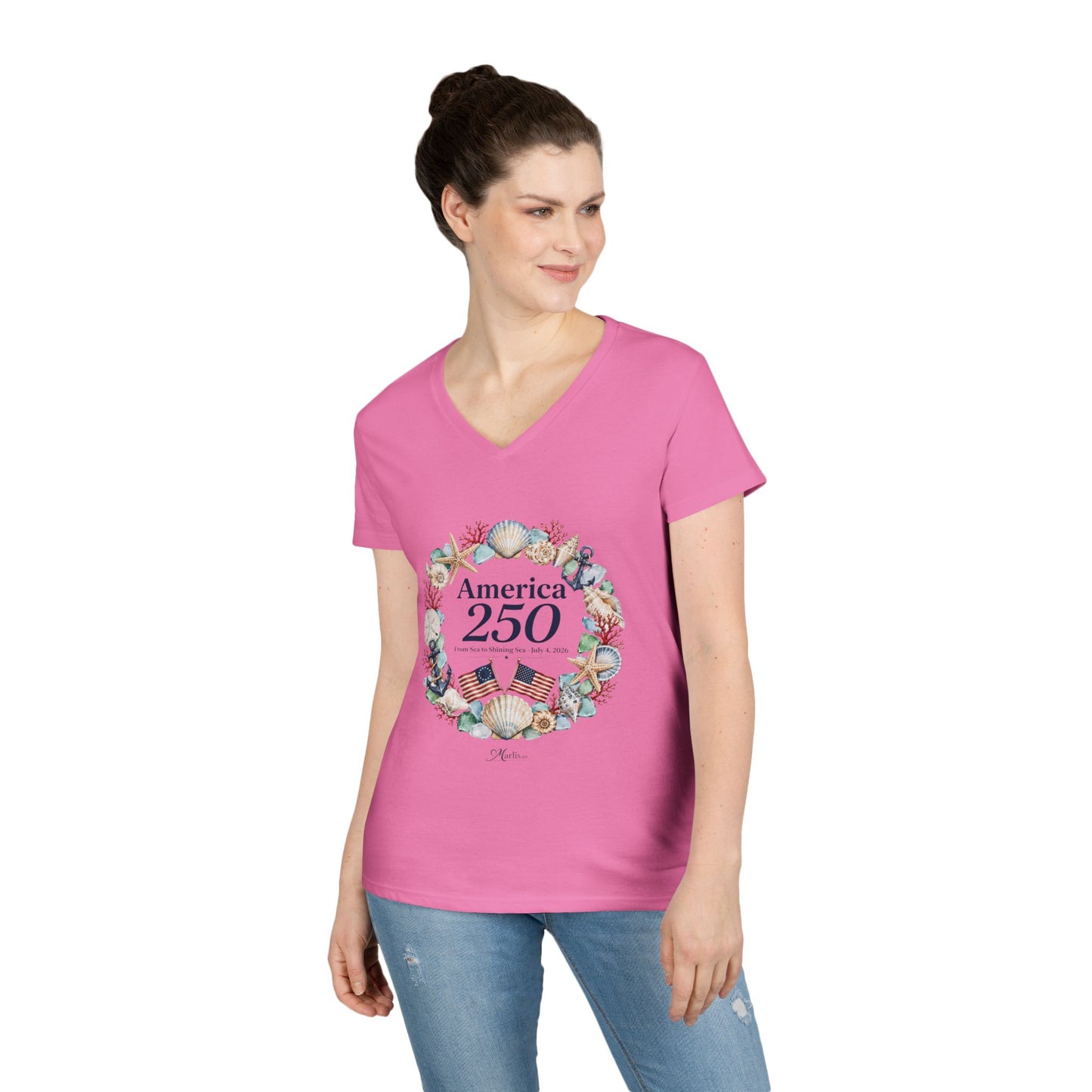Women's America 250 · V-Neck Shirt · Nautical · Semiquincentennial Tee