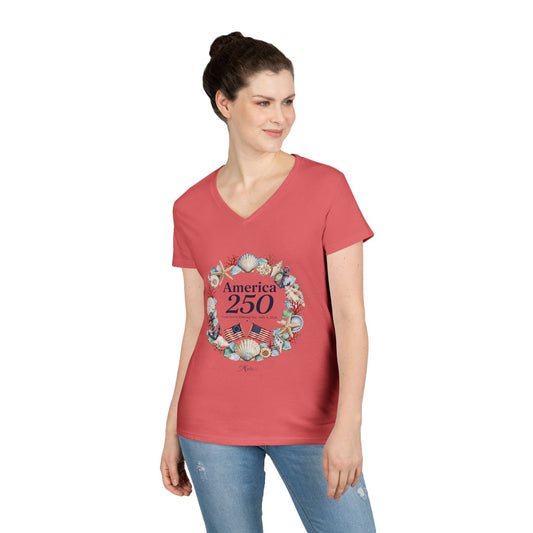 Women's America 250 · V-Neck Tee