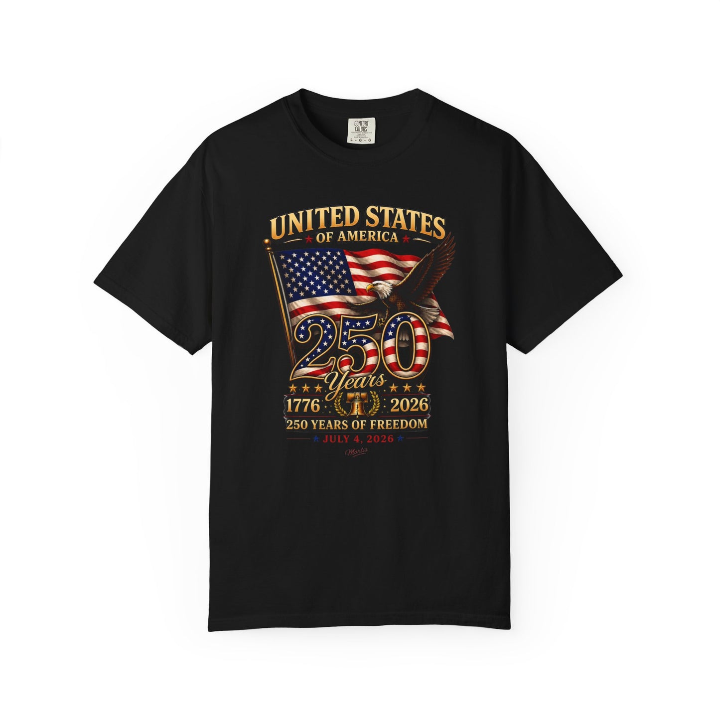 America 250 Freedom Eagle T-Shirt | Comfort Colors® 1717 Patriotic Graphic Tee | USA 1776-2026