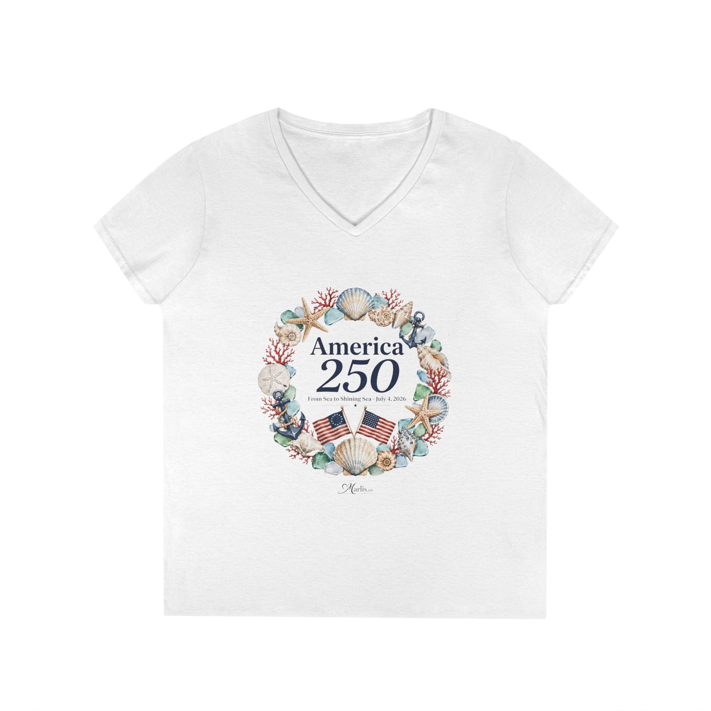 Women's America 250 · V-Neck Shirt · Nautical · Semiquincentennial Tee