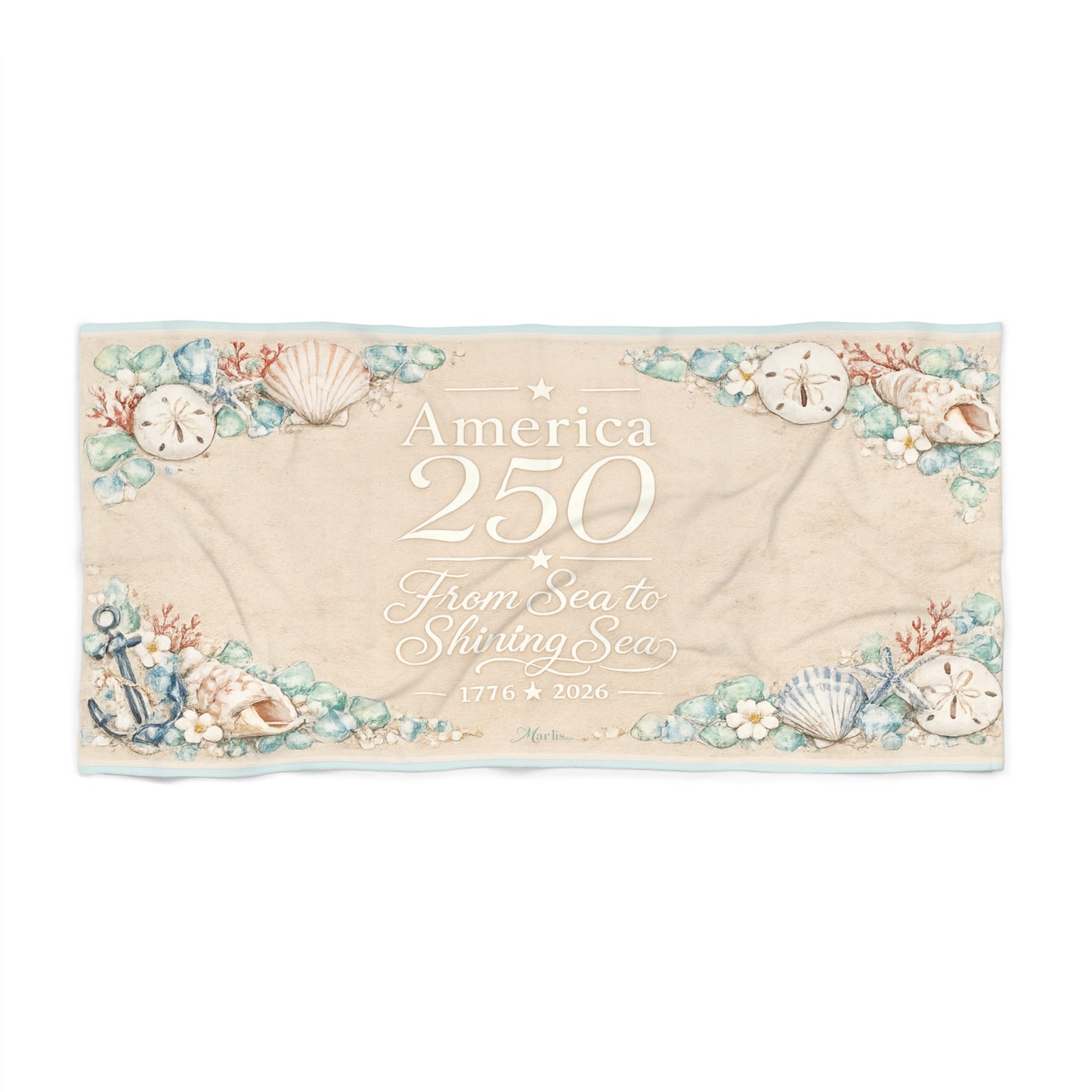 America 250 Nautical Beach Towel – From Sea to Shining Sea 1776–2026